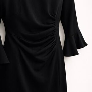 Karl Lagerfeld Ruched Sheath Dress Bell Sleeve Stretch